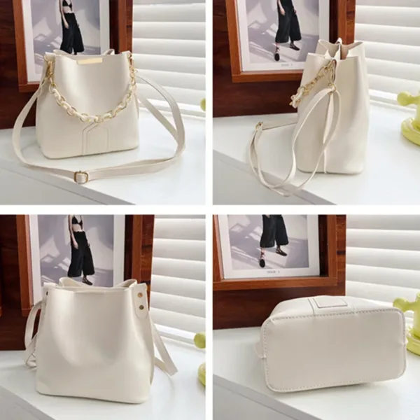 Korean Leather Shoulder Crossbody Bag - Image 4