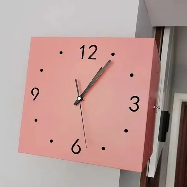 corner wall clock double sided wall clock living room creative simple decor - Image 4