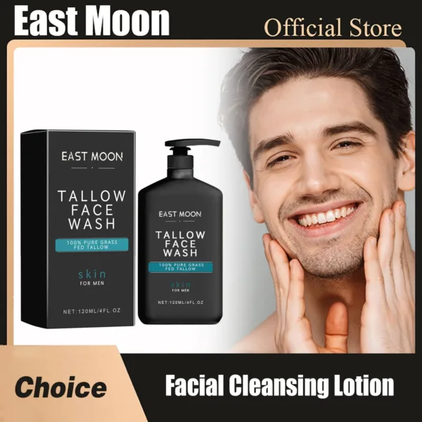 Men Facial Cleanser Lotion Remove Acne Blackhead Prevent Clogged Pores Oil Control Exfoliator Refreshing Facial Cleaning Cream - Image 4