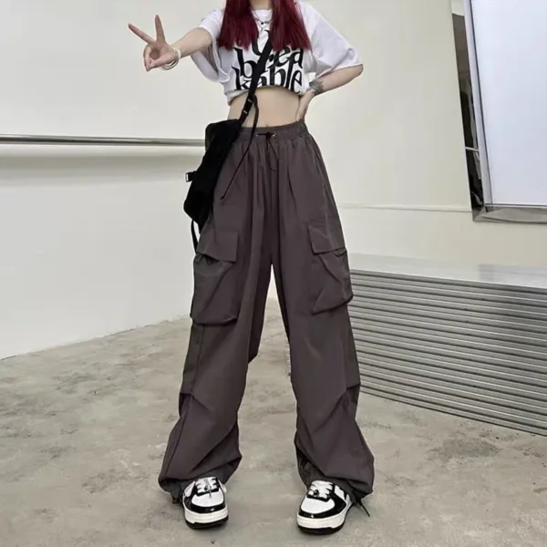 Women Y2K Streetwear Cargo Pants Vintage Fashion High Waist Baggy Trousers Female Loose Sweatpants Wide Leg Joggers Trousers - Image 6