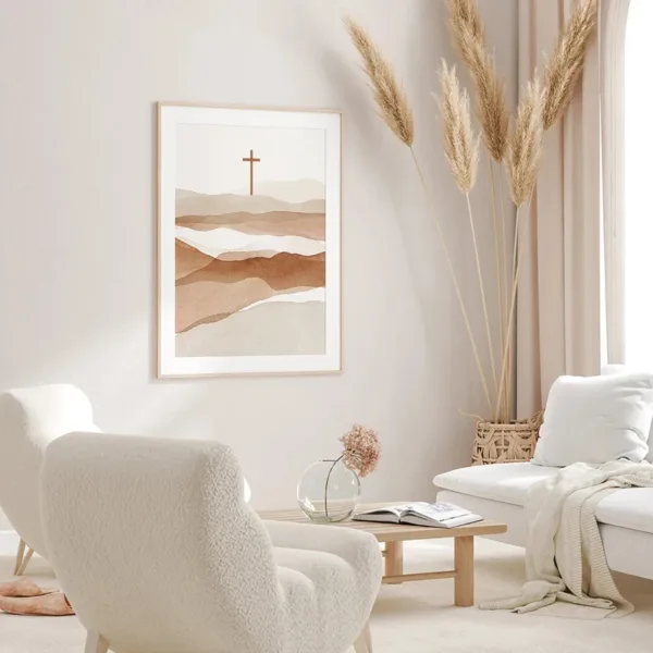 Jesus Cross Minimal Art Prints Faith Can Move Mountains Canvas Poster Bible Verse Painting Modern Scripture Wall Decor Pictures - Image 8