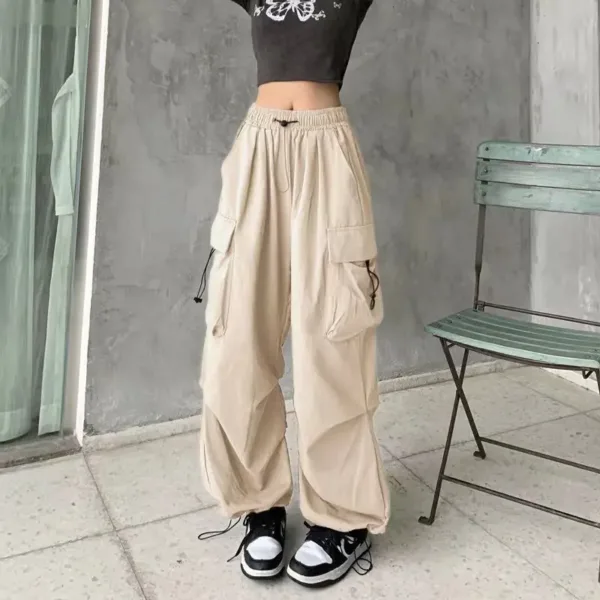 Women Y2K Streetwear Cargo Pants Vintage Fashion High Waist Baggy Trousers Female Loose Sweatpants Wide Leg Joggers Trousers