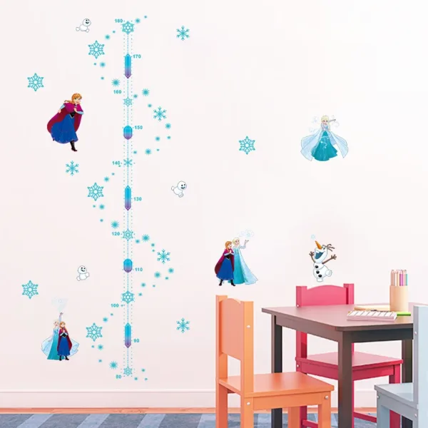 Cute Olaf Elsa Queen Anna Princess Anime Wall Stickers Kids Room Baseboard Home Decoration Cartoon Mural Art Frozen Movie Poster - Image 6