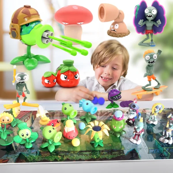 1pcs PVZ PLANTS VS ZOMBIES 2 Peashooter Gatling Pea Shooter PVC Action Figure Model Toy Dolls Shooting Toy Kids Gifts For boys - Image 5