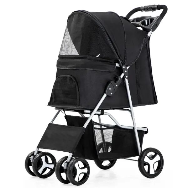 Pet Stroller Carrier For Dogs Detachable Baby Stroller Dog Pull Cart Double Layer Lightweight Four Wheel Shock Absorption - Image 14