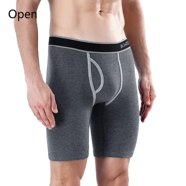 Front Opening Long Men's Panties Cotton Boxers For Man Underwear Breathable Boxershorts Male Sexy Print Underpants - Image 5