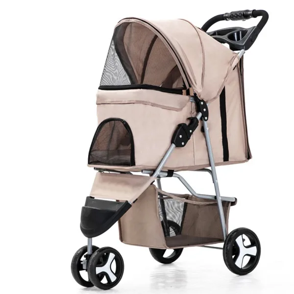 Pet Stroller Carrier For Dogs Detachable Baby Stroller Dog Pull Cart Double Layer Lightweight Four Wheel Shock Absorption - Image 6