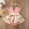 New Arrival 2pcs Red Flower Baby Clothing Newborn Baby Girls Lace Backless Romper Dress Jumpsuit Outfits Clothes 0-24M - Image 18