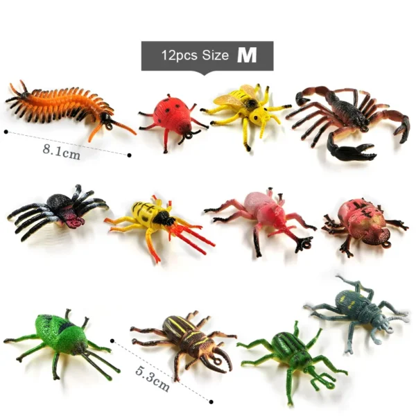 12Pcs Insect Spider Butterfly Fish Dinosaur Dog Cat Horse Figurine Farm Animal Model Action Figure Hot Toy Set For Children Gift - Image 19