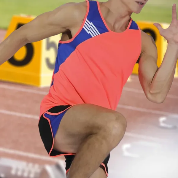Men Running Sets Quick Dry Sprint Sports Jogging Uniform Vest Shorts Thin Marathon Outdoor Suits Track And Field Sets - Image 3
