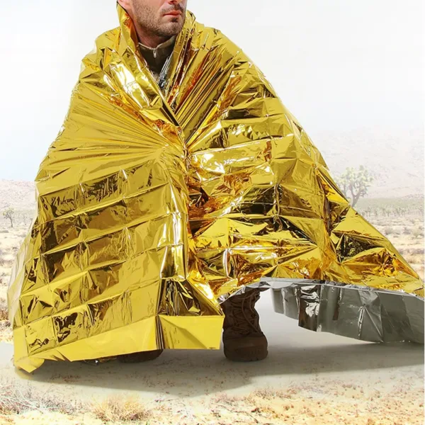Emergency Blanket Outdoor Survive First Aid Rescue Kit Windproof Waterproof Foil Thermal Blanket for Camping Hiking - Image 9
