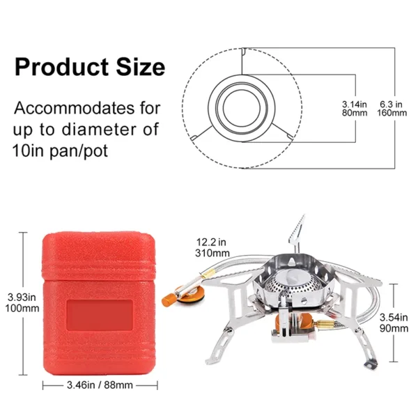 Widesea Camping Wind Proof Gas Burner Outdoor Strong Fire Stove Heater Tourism Equipment Supplies Tourist Kitchen Survival Trips - Image 4