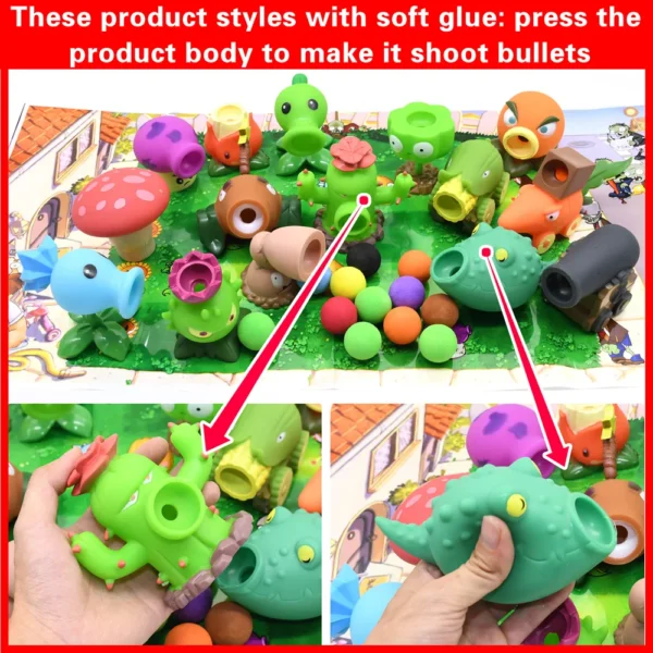 1pcs PVZ PLANTS VS ZOMBIES 2 Peashooter Gatling Pea Shooter PVC Action Figure Model Toy Dolls Shooting Toy Kids Gifts For boys - Image 16