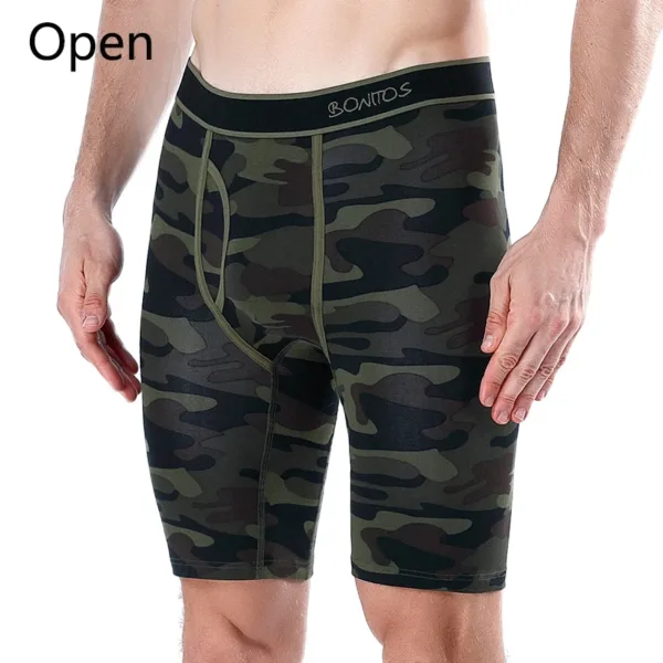 Front Opening Long Men's Panties Cotton Boxers For Man Underwear Breathable Boxershorts Male Sexy Print Underpants - Image 3