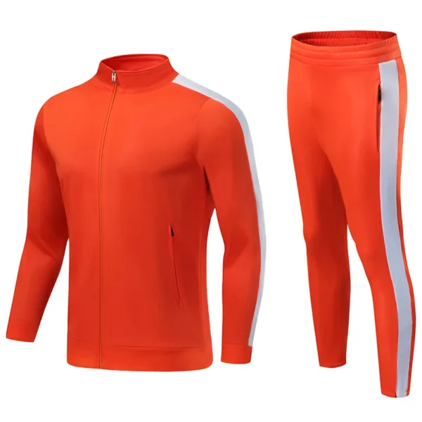 Halloween Tracksuit Men's Sportswear Jacket Orange Tracksuit Football Training Set Long Sleeve Stand Full Zipper Top and Pants - Image 7