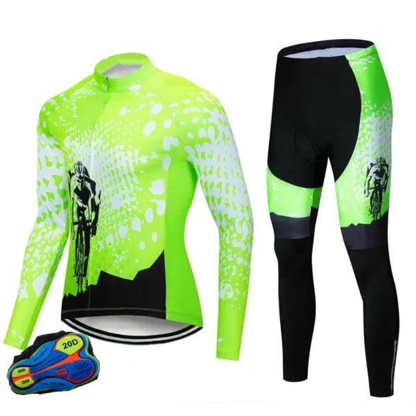 Long Sleeve Bike Jerseys With Pants For Men Latest Autumn Winter Cycling Sets Pro Team Racing Sportswear Bicycle Suits Uniform - Image 2