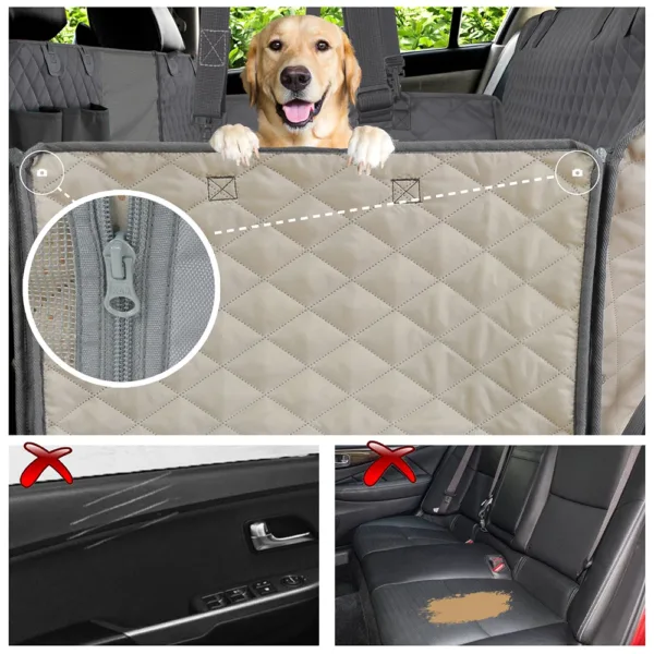 PETRAVEL Dog Car Seat Cover Waterproof Pet Travel Dog Carrier Hammock Car Rear Back Seat Protector Mat Safety Carrier For Dogs - Image 4