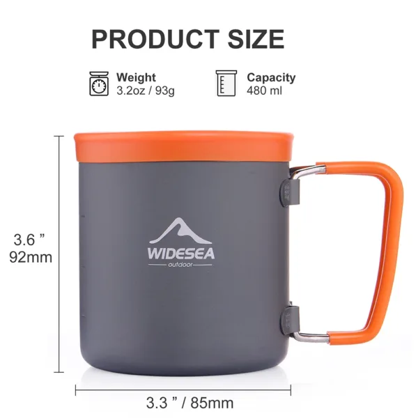 Widesea Camping Aluminum Cup Outdoor Mug Tourism Tableware Picnic Cooking Equipment Tourist Coffee Drink Trekking Hiking - Image 7