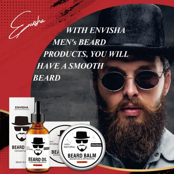 ENVISHA Growth Beard Care Oil Beard Cream Thicker More Full Thicken Hair For Men Grooming Treatment Clean Repair Moisturizing - Image 2