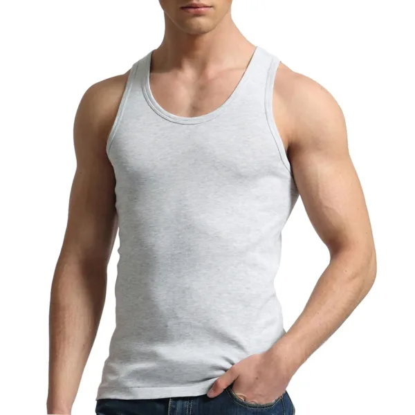 Tank Tops Men Cotton Running Vest Fitness Cool Summer Sleeveless Top Gym Sport Slim Casual Undershirt Male 9 Colors 1PCS - Image 11