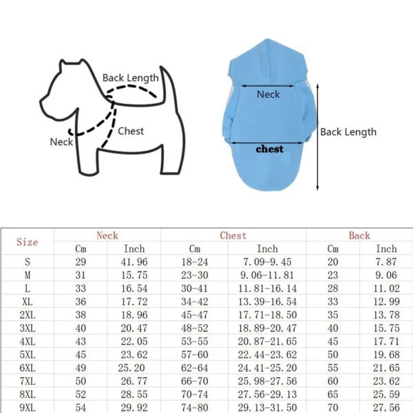 XS-9XL Adidog Pet Dog Clothes for Small Medium Big Large Dogs Cotton Hooded Sweatshirt Hot Selling Warm Two-Legged Pets Jacket - Image 3