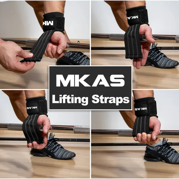 Weight Lifting Wrist Straps Grips Support Pull Ups Deadlifts Dumbbell Gym Straps Strength Training Fitness Barbells Power Sport - Image 3