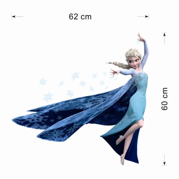 Cartoon Elsa Queen Snowflakes Wall Sticker For Kids Room Home Decoration Diy Girls Decal Anime Mural Art Frozen Movie Poster - Image 5