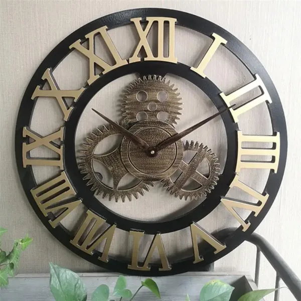 Creative retro wall clock fashion wall clock decorative gear wall clock living room wall clock - Image 8