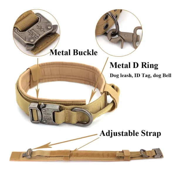 Dog Training Collar Adjustable Tactical Dog Collar And Leash Set Control Handle Pet Lead Collar For Small Big Dogs - Image 7