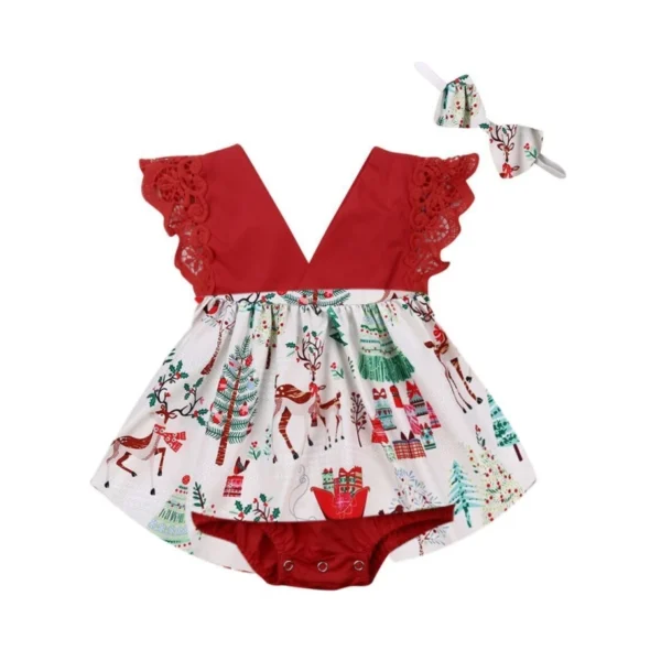New Arrival 2pcs Red Flower Baby Clothing Newborn Baby Girls Lace Backless Romper Dress Jumpsuit Outfits Clothes 0-24M - Image 24