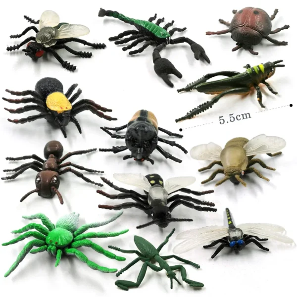 12Pcs Insect Spider Butterfly Fish Dinosaur Dog Cat Horse Figurine Farm Animal Model Action Figure Hot Toy Set For Children Gift - Image 11