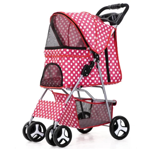Pet Stroller Carrier For Dogs Detachable Baby Stroller Dog Pull Cart Double Layer Lightweight Four Wheel Shock Absorption - Image 16