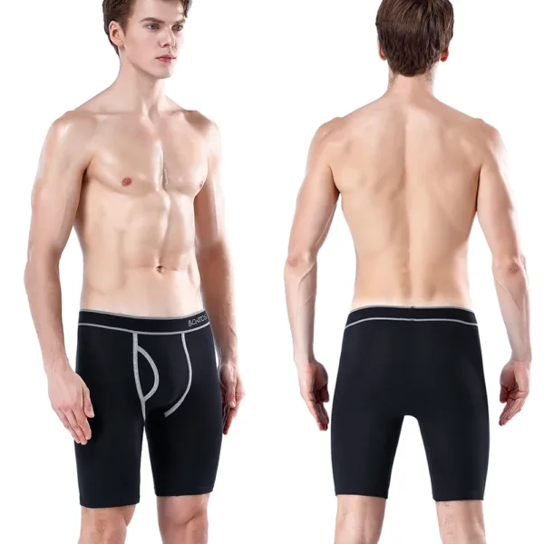 Front Opening Long Men's Panties Cotton Boxers For Man Underwear Breathable Boxershorts Male Sexy Print Underpants - Image 7