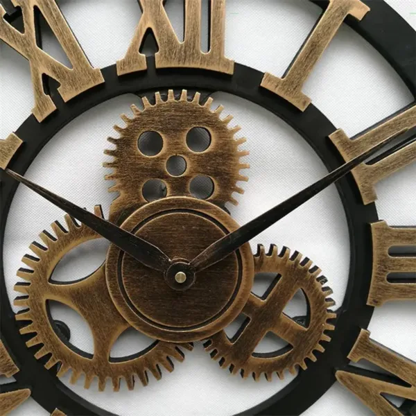 Creative retro wall clock fashion wall clock decorative gear wall clock living room wall clock - Image 7