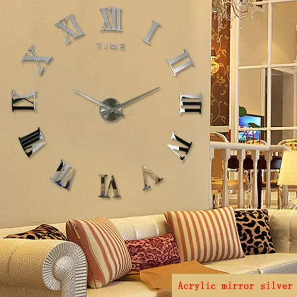 Diy Wall Cock Promotion New Home Decor Large Roman Mirror Fashion Modern Quartz Clocks Living Room Sticker Watch - Image 10