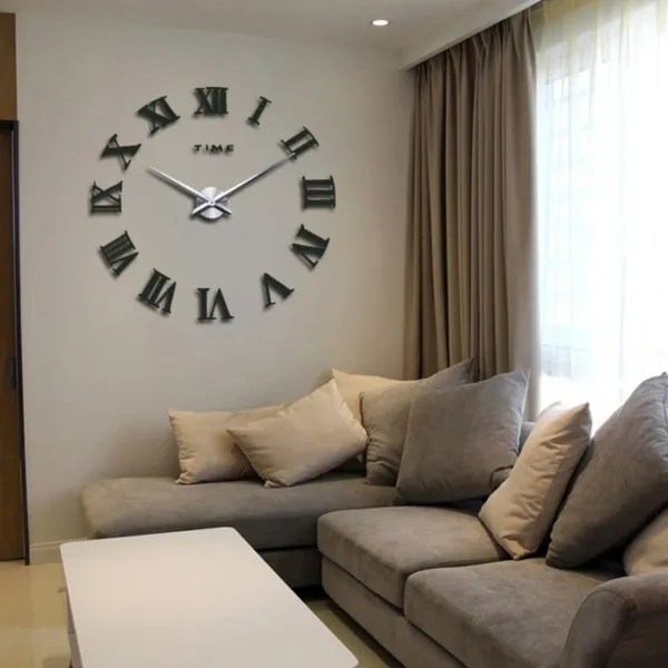 Diy Wall Cock Promotion New Home Decor Large Roman Mirror Fashion Modern Quartz Clocks Living Room Sticker Watch