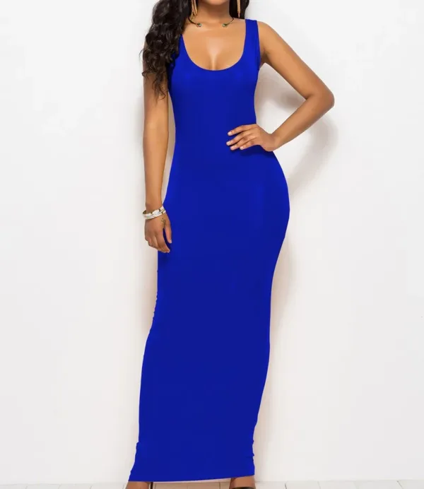 2023 Basic Vest Long Summer Dress Women Sexy Maxi Party Dress Casual Sleeveless Solid Bodycon Dress Slim Vestidos Bottoming - Image 7