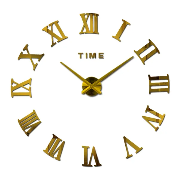 Diy Wall Cock Promotion New Home Decor Large Roman Mirror Fashion Modern Quartz Clocks Living Room Sticker Watch - Image 4
