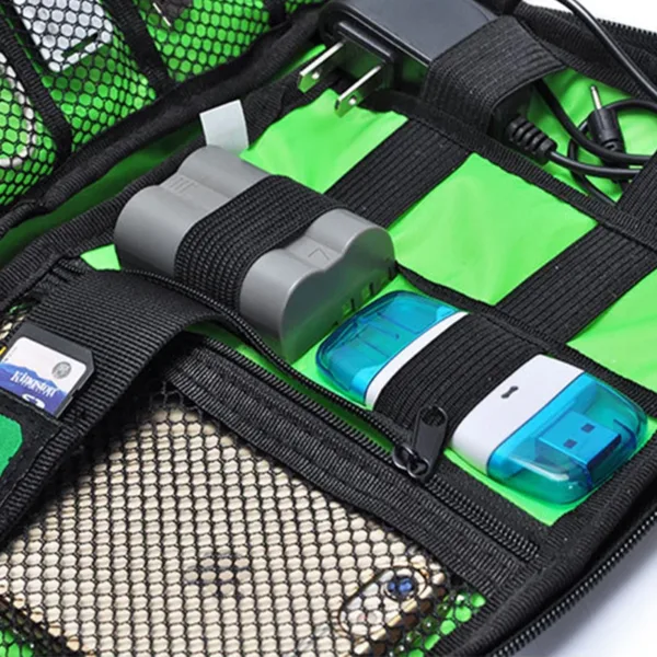 Outdoor Travel Kit Waterproof Nylon Cable Holder Bag Electronic Accessories USB Drive Storage Case Camping Hiking Organizer Bag - Image 3