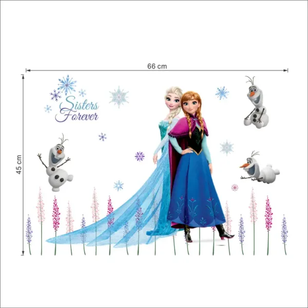 Cute Olaf Elsa Queen Anna Princess Anime Wall Stickers Kids Room Baseboard Home Decoration Cartoon Mural Art Frozen Movie Poster - Image 10