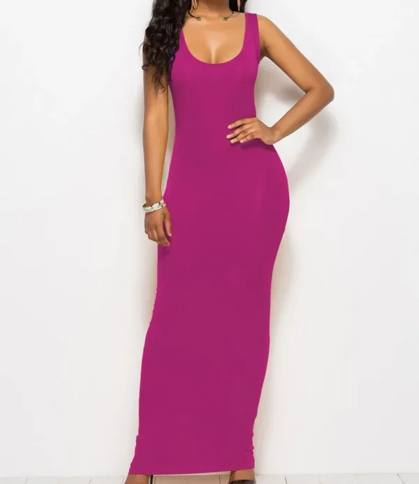 2023 Basic Vest Long Summer Dress Women Sexy Maxi Party Dress Casual Sleeveless Solid Bodycon Dress Slim Vestidos Bottoming - Image 3