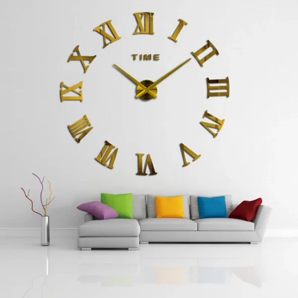 Diy Wall Cock Promotion New Home Decor Large Roman Mirror Fashion Modern Quartz Clocks Living Room Sticker Watch - Image 14