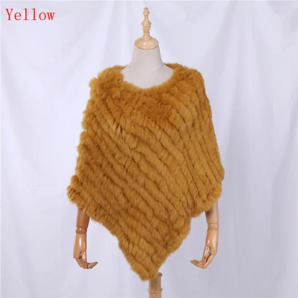 Genuine Rabbit Fur Poncho Wrap - Image 5