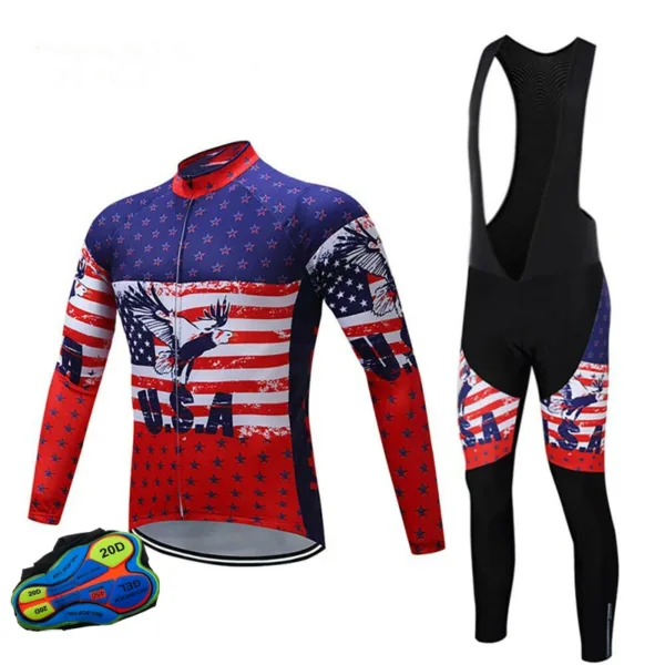 Long Sleeve Bike Jerseys With Pants For Men Latest Autumn Winter Cycling Sets Pro Team Racing Sportswear Bicycle Suits Uniform - Image 4