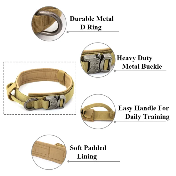 Dog Training Collar Adjustable Tactical Dog Collar And Leash Set Control Handle Pet Lead Collar For Small Big Dogs - Image 2