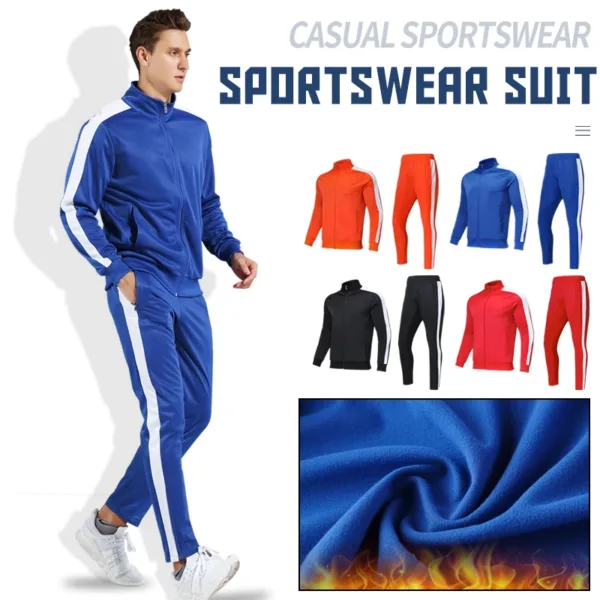 Halloween Tracksuit Men's Sportswear Jacket Orange Tracksuit Football Training Set Long Sleeve Stand Full Zipper Top and Pants - Image 16