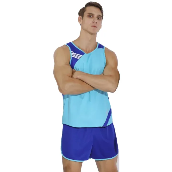Men Running Sets Quick Dry Sprint Sports Jogging Uniform Vest Shorts Thin Marathon Outdoor Suits Track And Field Sets - Image 4