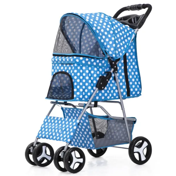 Pet Stroller Carrier For Dogs Detachable Baby Stroller Dog Pull Cart Double Layer Lightweight Four Wheel Shock Absorption - Image 19