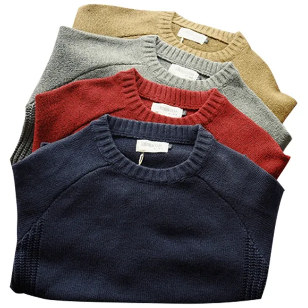 2023 Men Pullover Sweater Autumn New Fashion Casual Loose Thick O-Neck Wool Knitted Oversize Harajuku Streetwear Knitwear M-5XL - Image 4