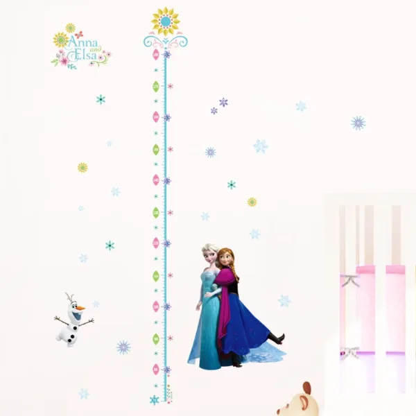 Cute Olaf Elsa Queen Anna Princess Anime Wall Stickers Kids Room Baseboard Home Decoration Cartoon Mural Art Frozen Movie Poster - Image 2